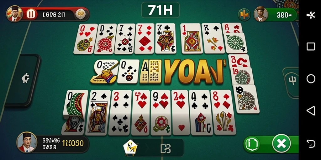 Screenshot gameplay 71H dengan tampilan papan Domino yang menarik.