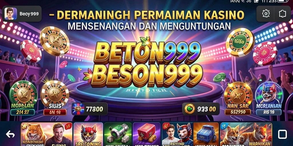Tampilan gameplay menarik dari BETON999 yang menunjukkan keseruan permainan kasino.