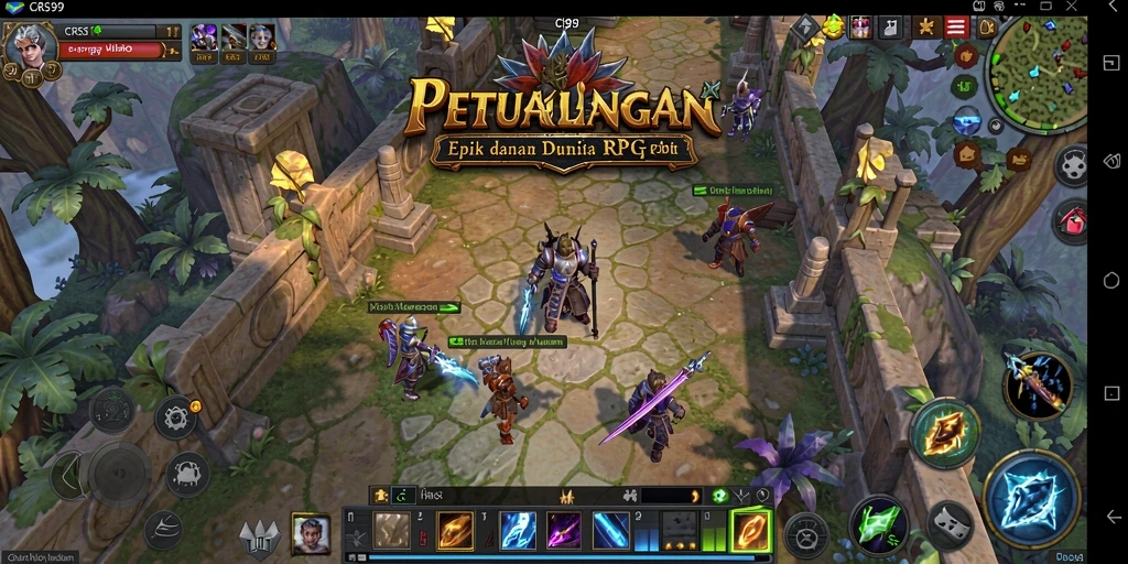 Tampilan gameplay CRS99 yang menakjubkan dan penuh aksi RPG.