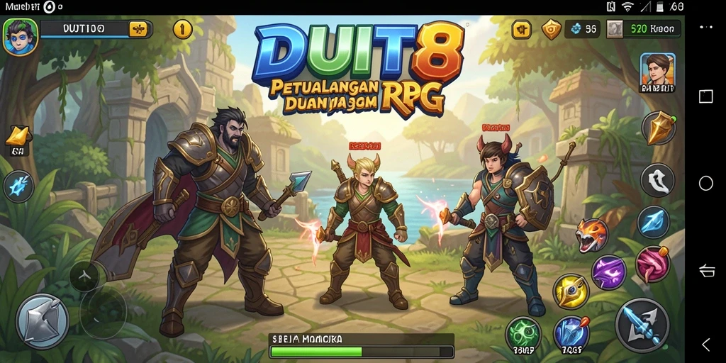 Screenshot menunjukkan aksi seru dalam game RPG DUIT8.