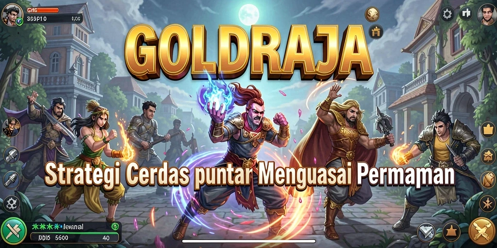 Tampilan gameplay strategis di GOLDRAJA yang mendebarkan.