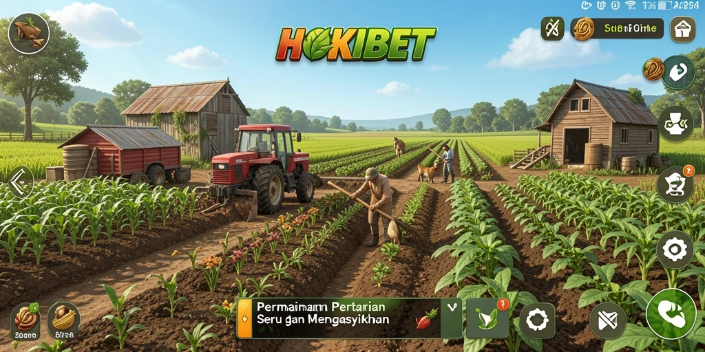 Screenshot HOKIBET menampilkan gameplay pertanian yang menyenangkan.
