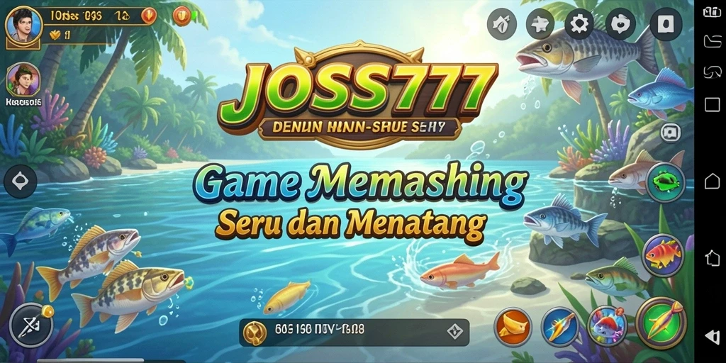 Screenshot JOSS777 menampilkan aksi memancing di lokasi yang indah.