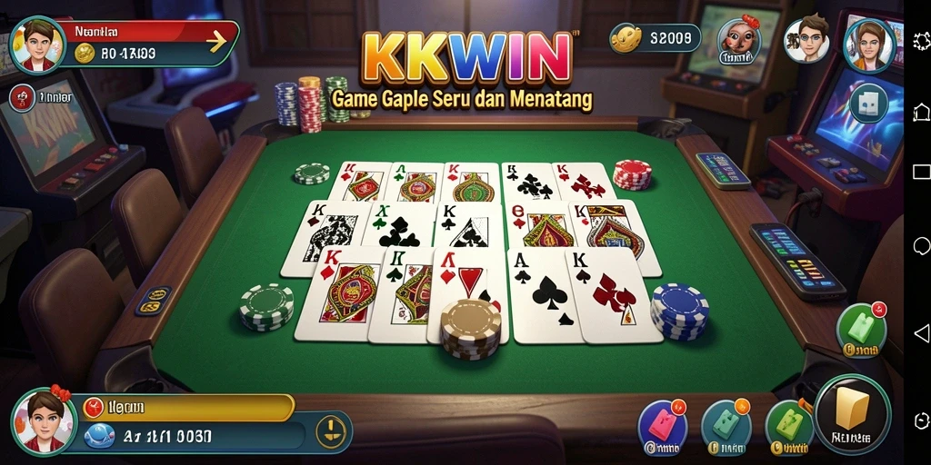 Tampilan gameplay KKWIN dengan fitur Gaple yang menarik.