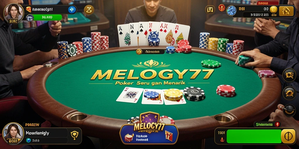Tampilan menarik dari gameplay Poker di MELODY77