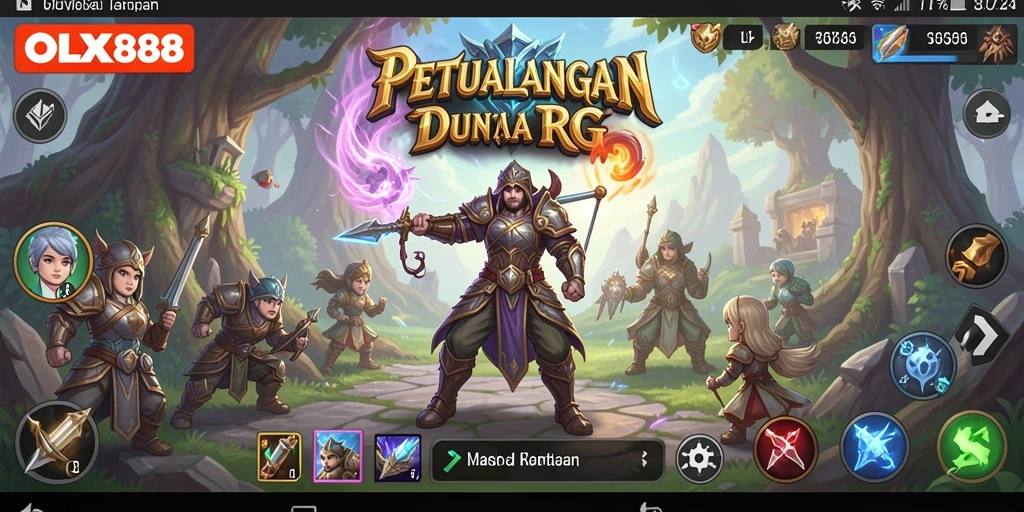 Tangkapan layar menampilkan aksi seru gameplay RPG OLX888.