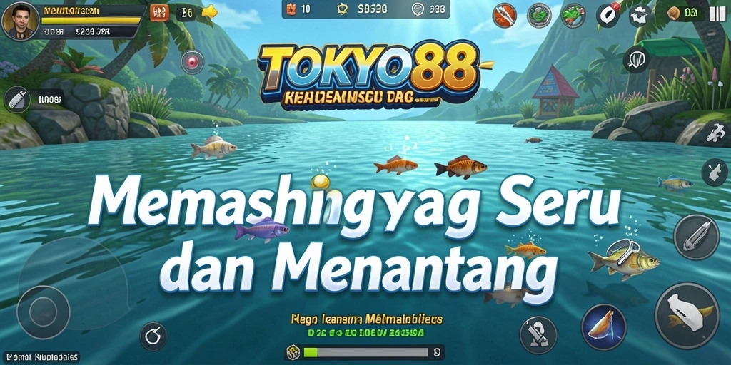 Screenshot gameplay TOKYO88 menampilkan aksi seru memancing.